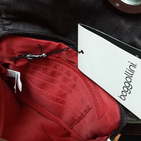 Baggallini NEW Tokyo Mini Brown Leopard Print Zipper Chrome Turn-Lock Crossbody - Picture 5 of 12